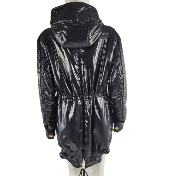 NEW Balmain Black Hooded Padded Glossed-shell Jacket - Picture 4 of 9